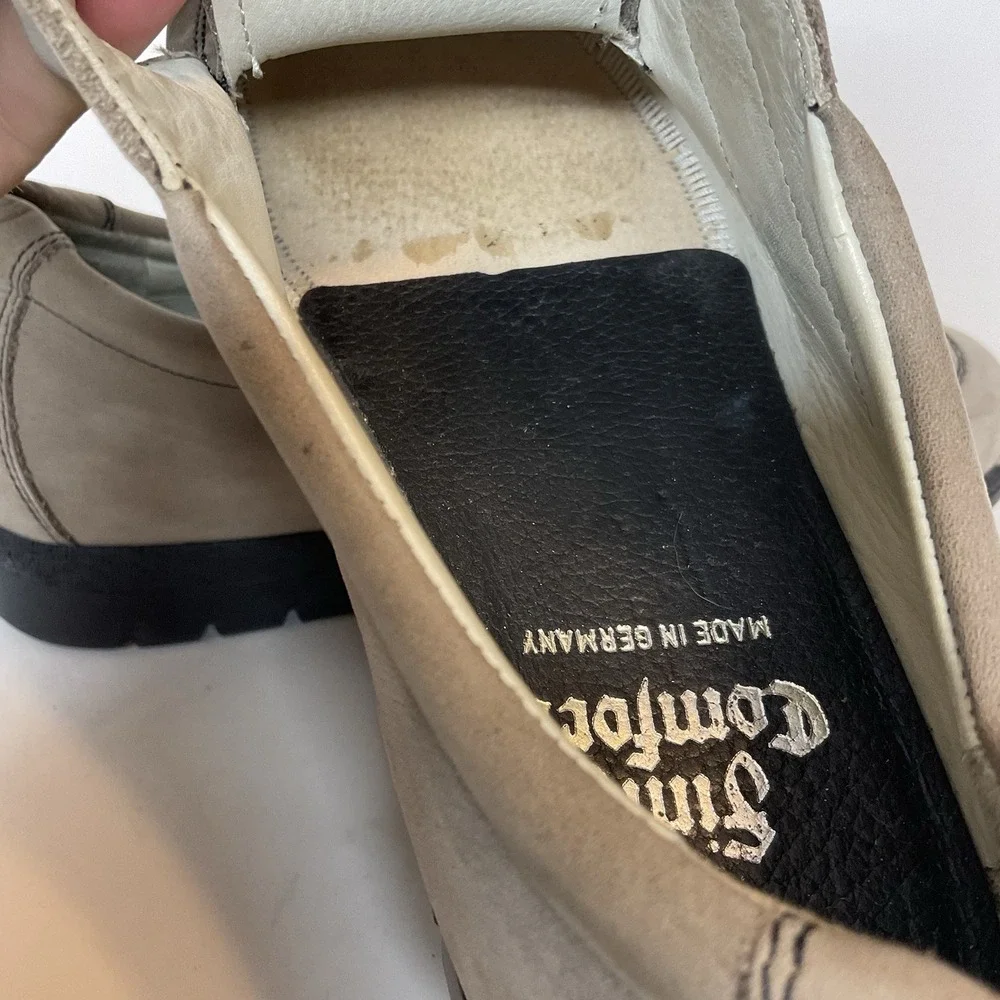 Dark Beige Tan Nubuck Leather FINN COMFORT Low Shoes w/Flap UK5 Women's 7,5 FLAW
